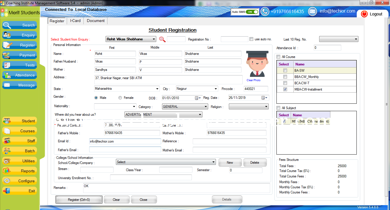 Techior Coaching Screenshots